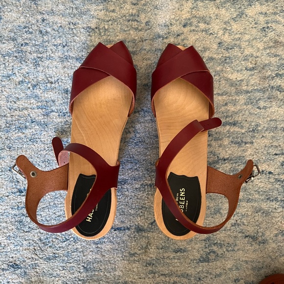 Swedish Hasbeens Merci Heeled Leathet Sandals - Picture 2 of 4